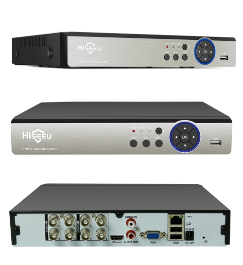 

Hiseeu 8-Channel AHD DVR Recorder Foreign Trade Video Recorder Iron Shell Recorder