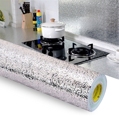 

Kitchen Wall Stove Aluminum Foil Oil-proof Stickers Anti-fouling High-temperature Self-adhesive Croppable Wallpaper Wall Sticker, Size:60cmx5m(Frosted Tinfoil)