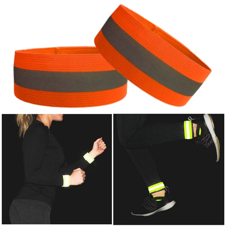

Reflective Band High Visibility Elastic Wristbands Outdoor Sports Running Cycling Night WarningWrist Band(Orange)