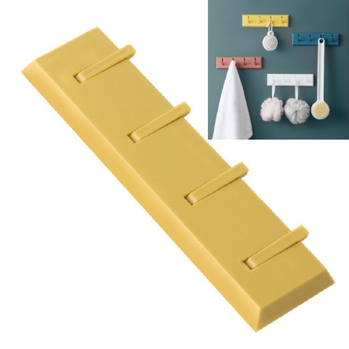 

Creative Paste Hook Bathroom Kitchen Rack Wall Door Rear Hook Coat Hanger(Yellow)