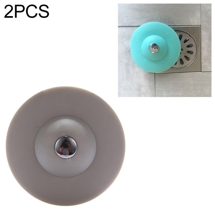 

2 PCS Kitchen Tools Durable Filter Pool Wash Basin Filter Sewer Deodorant Bathtub Plug(Gray)