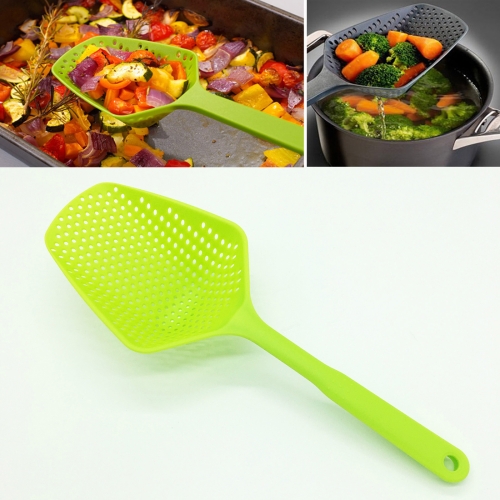 

Plastic Drain Shovel Strainers Water Leaking Shovel Kitchen Cooking Ice Shovel Colander(Green)