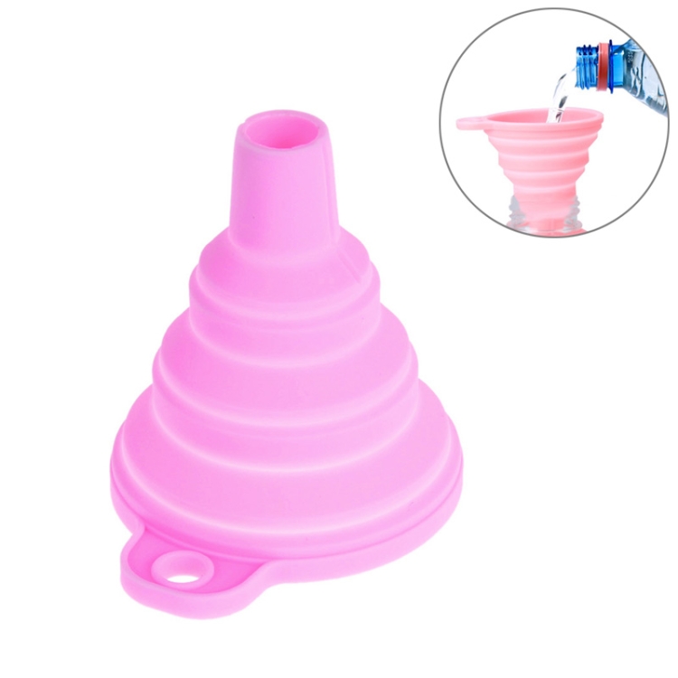 

Silicone Colander Mini Foldable Funnels Hopper(Rose red)