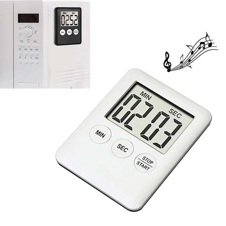 

2 PCS Super Thin LCD Digital Screen Kitchen Timer Cooking Count Up Countdown Alarm Magnet Clock(White)