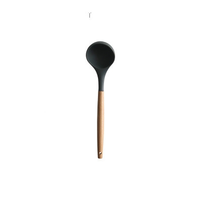 

Silicone Wood Handle Spatula Heat-resistant Soup Spoon Non-stick Special Cooking Shovel Kitchen Tools Large Soup Spoon