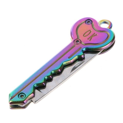 

Mini Key Knife Camp Outdoor Keyring Ring Keychain Fold Self Defense Security Multi Tool(Multi-color)