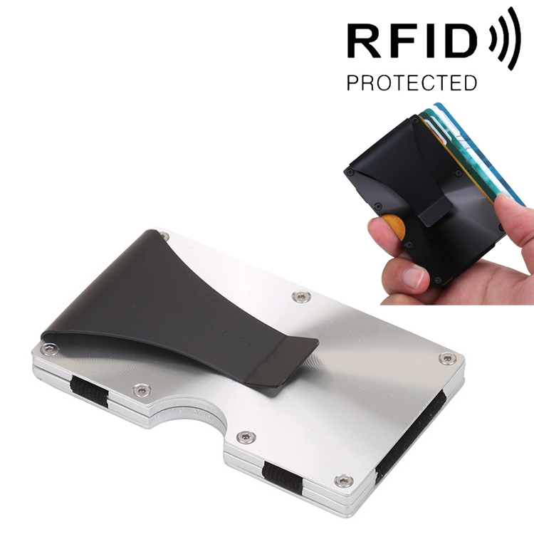 

2 PCS X-11D Ultra-thin Business Card Holder Aluminum Credit card Metal Anti-magnetic Wallet(Silver)