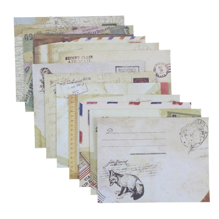 

5 Sets Retro Creative Kraft Paper Patterned Small Envelopes