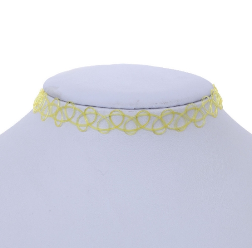 

3 PCS Fashion Braided fishline Clavicle Chain Choker Necklaces(Yellow)