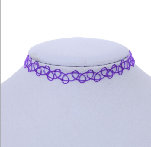 

3 PCS Fashion Braided fishline Clavicle Chain Choker Necklaces(Purple)