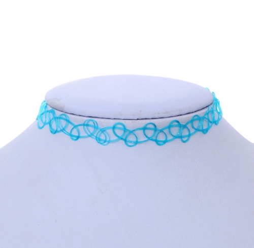 

3 PCS Fashion Braided fishline Clavicle Chain Choker Necklaces(Lake blue)