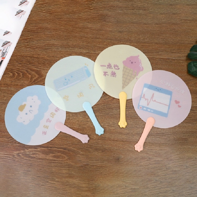 

10 PCS Cartoon Summer Mini Portable Small Fan Plastic Portable Hand Fan, Color:Color and Pattern Random Delivery(531B)