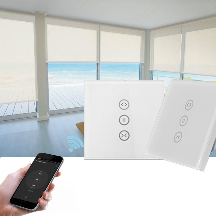 

SM-SW101-C Wifi Smart Touch Curtain Wwitch Voice Control by Alexa and Google Phone Control For Electric Curtain Motor