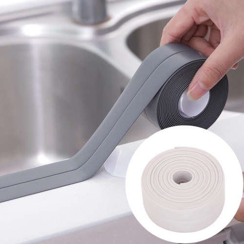 

Durable PVC Material Waterproof Mold Proof Adhesive Tape Kitchen Bathroom Wall Sealing Tape, Width:2.2cm x 3.2m(White)