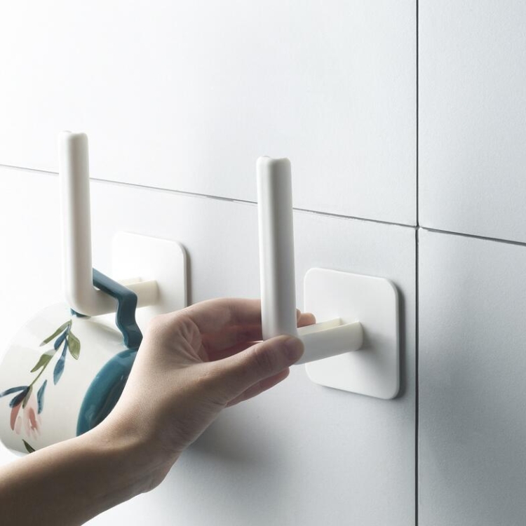 

2 PCS / Set Kitchen Wall-mounted Reel Cling Film Simple Storage Rack(White)