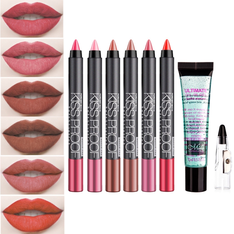 

Lipstick Pen 6 / Set Gift Box Set Matte Non-stick Cup Lipstick Makeup(A)