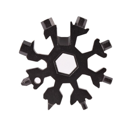 

18-in-1 Multi-tool Portable Outdoor Octagonal Snowflake EDC Tool Wrench Mini Screwdriver(Black)