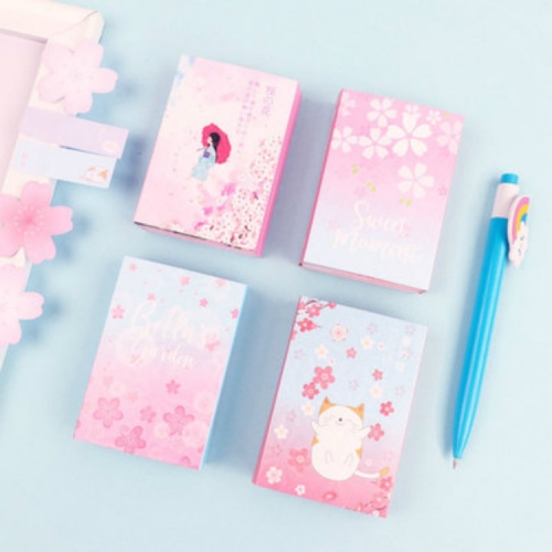 

Folding Memo Pad N Times Sticky Notes Memo Notepad Bookmark Gift Stationery Random Style Delivery(Cherry)