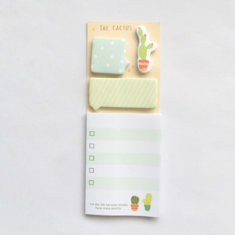 

4 Sets Cactus Cute Memo Pad Notepad Self-adhesive Sticky Notes Planner Stickers School Stationery Supplies(Bloom)