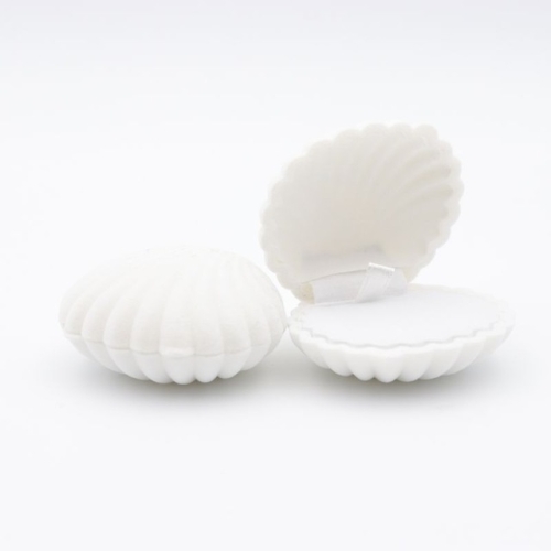 

2 PCS Shell Shape Ring Box For Earrings Necklace Bracelet Jewelry(White)