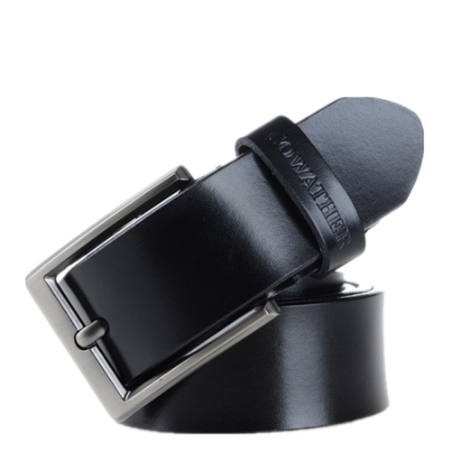 

COWATHER XF002 Men Genuine Leather Luxury Business Casual Pin Buckle Belt, Belt Length:120cm(XF002 Black)
