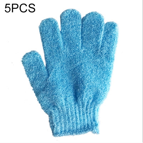 

5 PCS Shower Bath Gloves Exfoliating Spa Massage Scrub Body Glove(Blue)