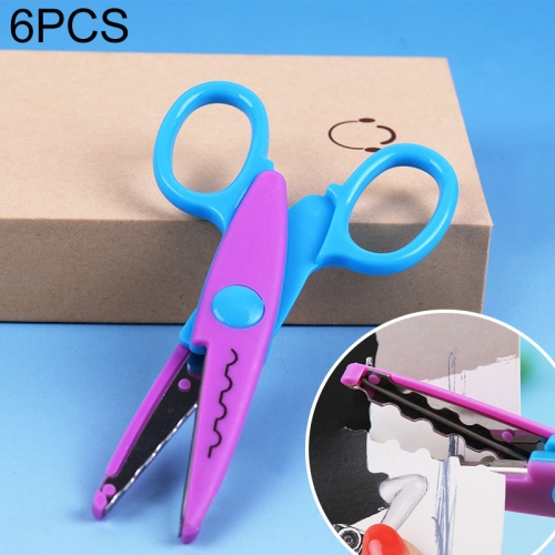 

6 PCS Lace Scissors DIY Photos Color Plastic Scissors Paper Diary Decoration(castle)