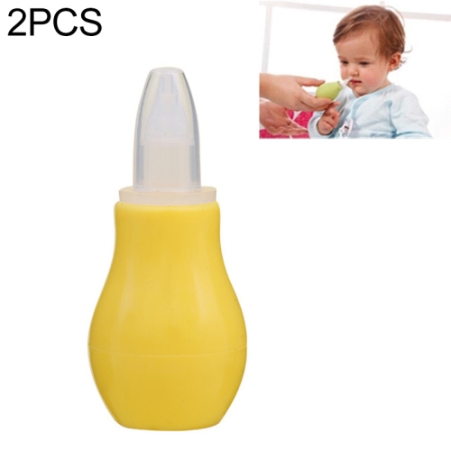 

2 PCS Silicone Newborn Baby Children Nose Aspirator Toddler Nose Cleaner Infant Snot Vacuum Sucker Soft Tip Cleaner Baby Care Products(YELLOW)