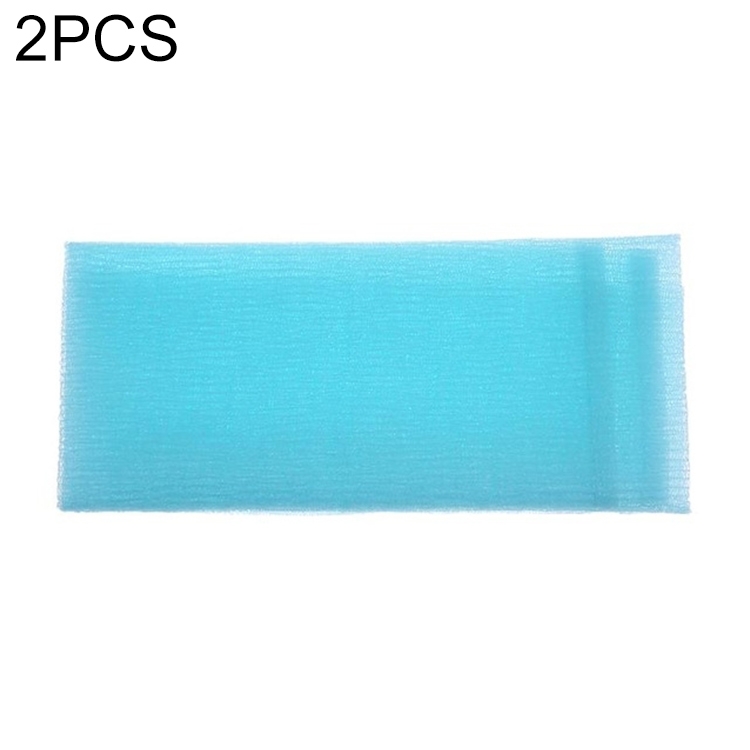 

2 PCS Long Nylon Mesh Bath Shower Body Washing Clean Exfoliate Puff Scrubbing Towel Cloth Scrubbers Body Face Wash Cleaning Towel(Blue)