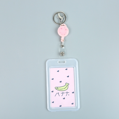 

Cute Cartoon Retractable Badge Card Holder Nurse Doctor Exhibition Pull Key ID Name Card Badge Holder(Banana)