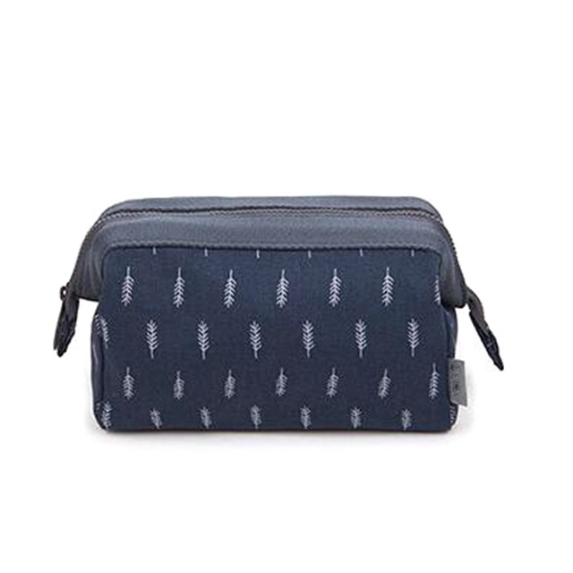 

Cosmetic Bag Women Necessaire Make Up Bag Travel Waterproof Portable Makeup Bag Toiletry Kits(Navy feather)