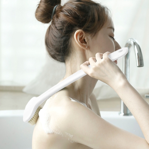 

Back Rub Brush Long Handle Soft Hair Rub Brush Adult Bath Brush(White)