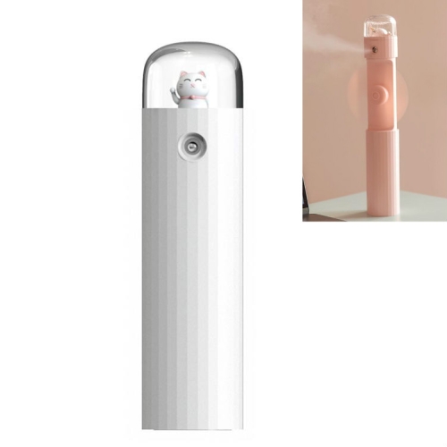 

Telescopic Spray Fan Portable Handheld Mini Cartoon Fan(White Lucky Cat)