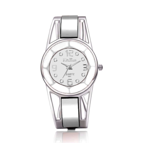 

XinHua Women Diamond Mirror Surface Hollow Stainless Steel Bracelet Quartz Watch(White)