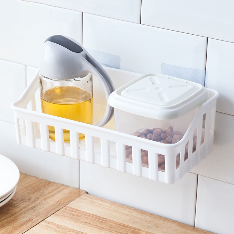 

5 PCS Wall-mounted Washbasin Storage Basket Bathroom Rack(White)