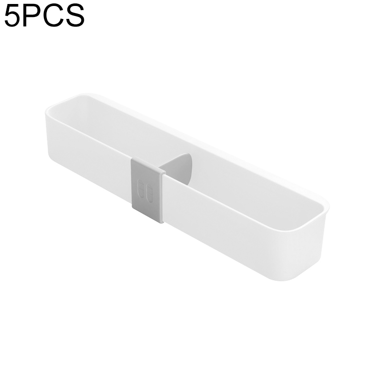 

5 PCS Bathroom Slippers Rack Wall-mounted Shoe Storage Rack(White)