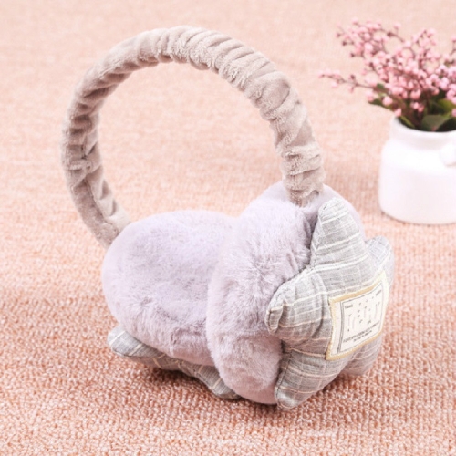 

Winter Imitation Rabbit Fur Cartoon Warm Earmuffs(Stars Light Gray)