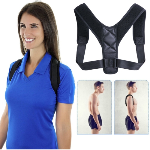 

Brace Support Belt Adjustable Back Posture Corrector Clavicle Spine Back Shoulder Lumbar Posture Correction(Black)