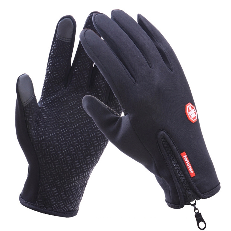 

Cycling Gloves Full Finger Neoprene PU Breathable Leather Warm Winter Outdoor Sports Gloves(Black)