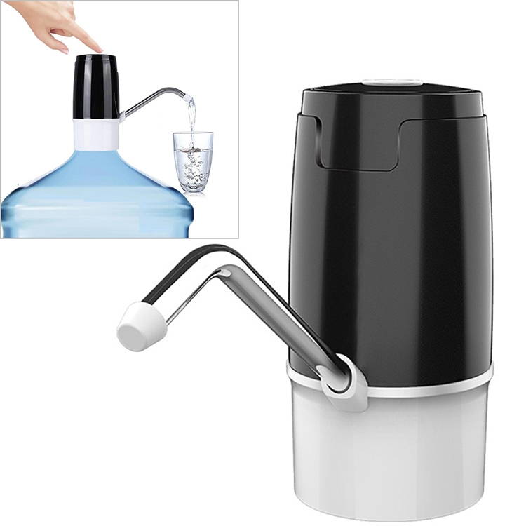 

2 PCS 304 Stainless Steel Hard Pipe USB Rechargeable Electric Water Pump Dispenser Silicone Drinking Water Bottles, color:Black