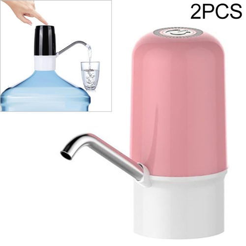 

2 PCS 304 Stainless Steel Hard Pipe USB Rechargeable Electric Water Pump Dispenser Silicone Drinking Water Bottles