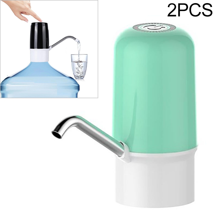 

2 PCS 304 Stainless Steel Hard Pipe USB Rechargeable Electric Water Pump Dispenser Silicone Drinking Water Bottles