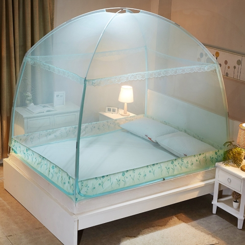 

Household Zipper Foldable Yurt Mosquito Net, Size:180x200 cm(Water Green)