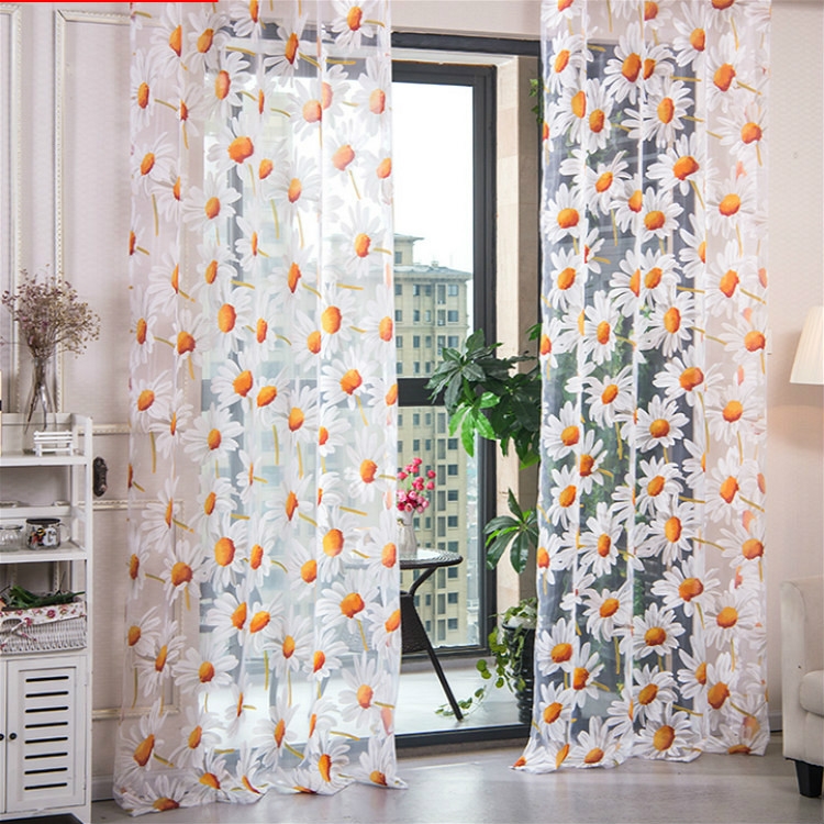 Sunsky Tulle Curtains For Living Room Bedroom Kitchen Floral