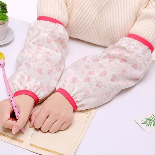 

3 Pairs Ladies Double Layer Mesh Long Cuffs Floral Lace Anti-fouling Protected Sleeves, Size:29.5 x 17cm(Color Random Delivery)