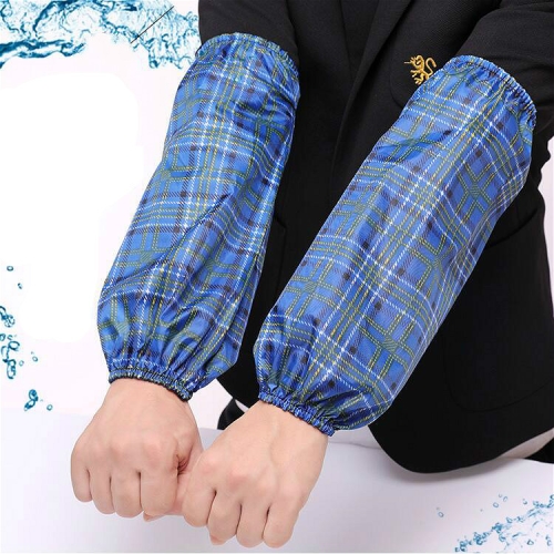 

3 Pairs Men Long Lattice Printed Waterproof Cuffs Anti-fouling Sleeves, Size:One Size(Color Random Delivery)