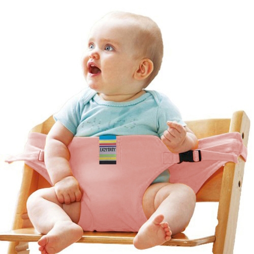 

3PCS Chair Portable Seat Dining Lunch Chair Seat Safety Belt Stretch Wrap Feeding Chair Harness Seat Booster(Pink)