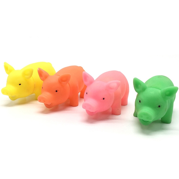 

Rubber Squeak Toy for Dog Screaming Chicken Chew Bone Squeaky Ball Dog Toys Tooth Grinding, Random Color Delivery(Squeak Pig )
