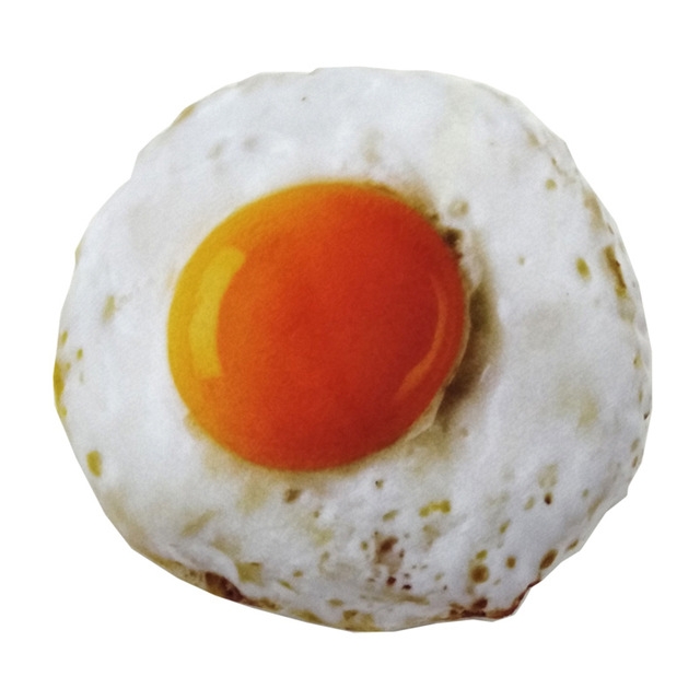 

Simulation Plush Food Dog Vocal Toy 3D Pet Toy Funny Cat(Poached egg)