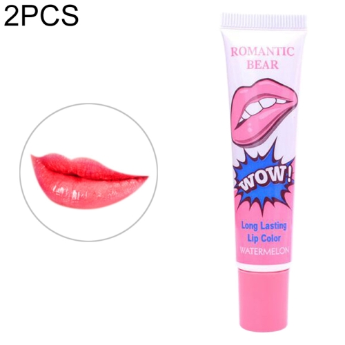 

2 PCS Easy Peel Off Long Lasting Lip Gloss Waterproof Matte Lipstick Women Cosmetic(watermelon red)
